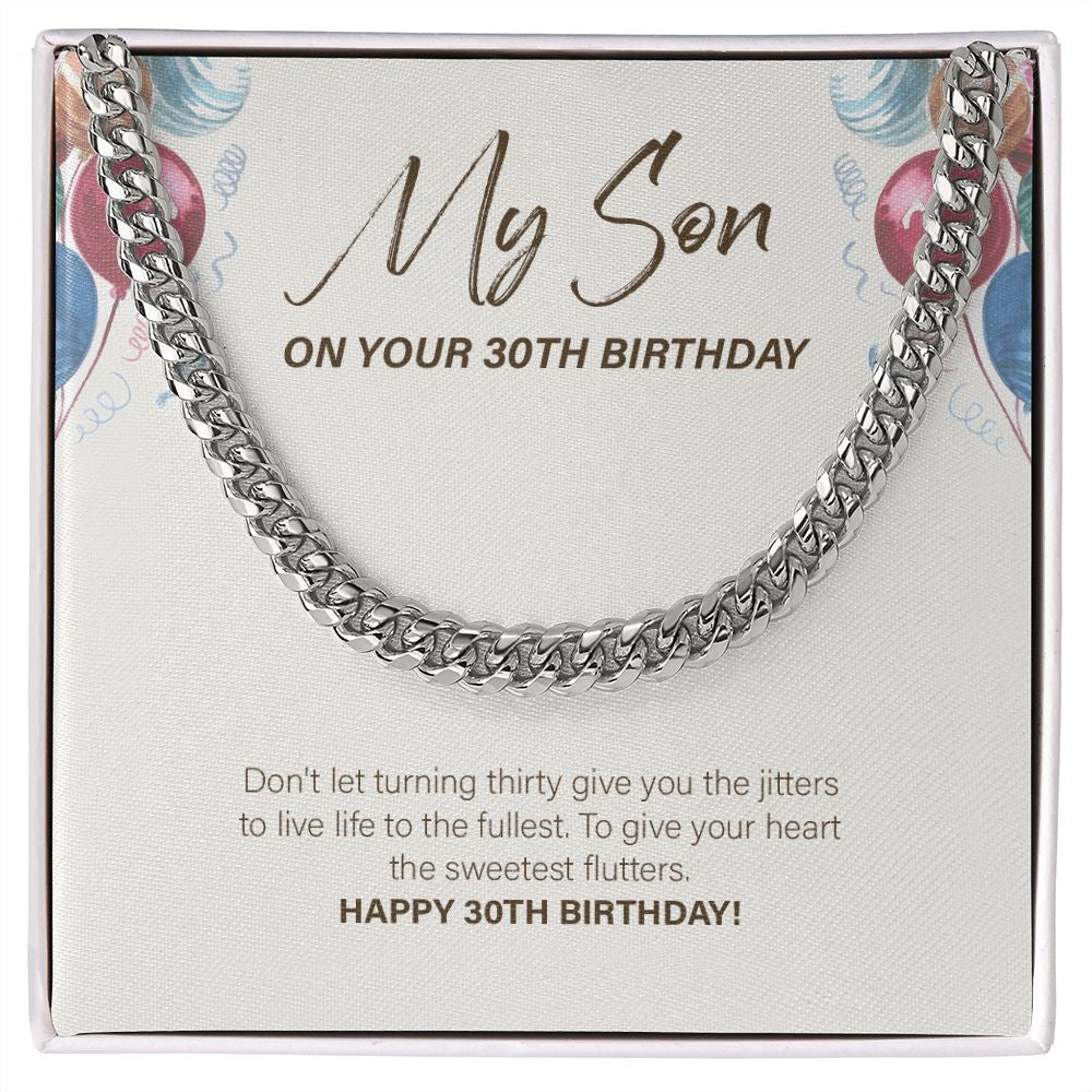 Live Life To The Fullest cuban link chain silver front