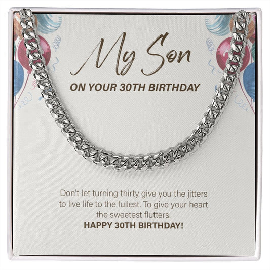 Live Life To The Fullest cuban link chain silver front
