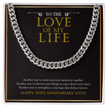 Load image into Gallery viewer, Precious Memories Together cuban link chain silver front
