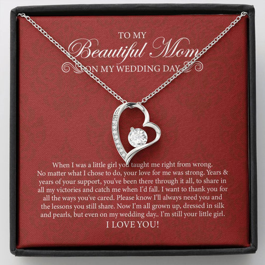 Dressed In Silk And Pearls forever love silver necklace front