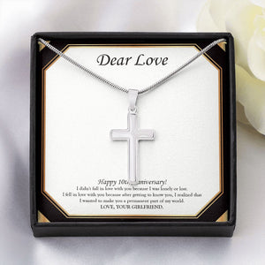 Falling In Love With You stainless steel cross yellow flower