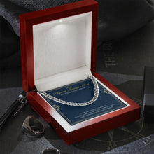 Load image into Gallery viewer, Do Deserve It cuban link chain silver premium led mahogany wood box
