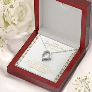 Can't Wait To See forever love silver necklace premium led mahogany wood box