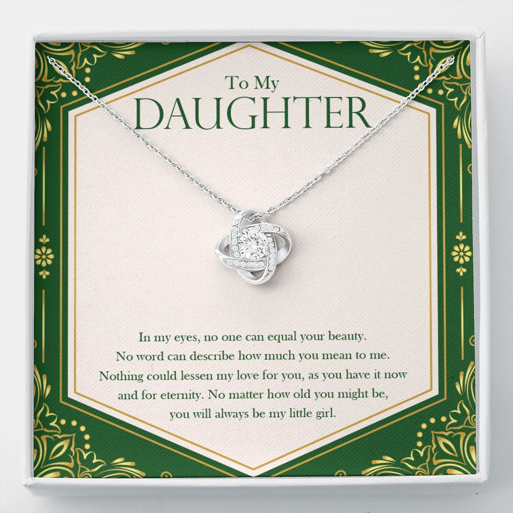 My love for you love knot necklace front