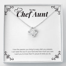 Load image into Gallery viewer, Passion To Every Dish love knot necklace front
