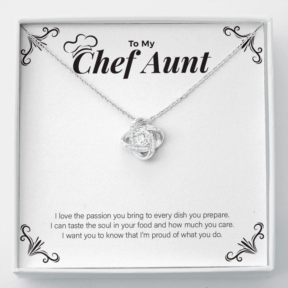 Passion To Every Dish love knot necklace front