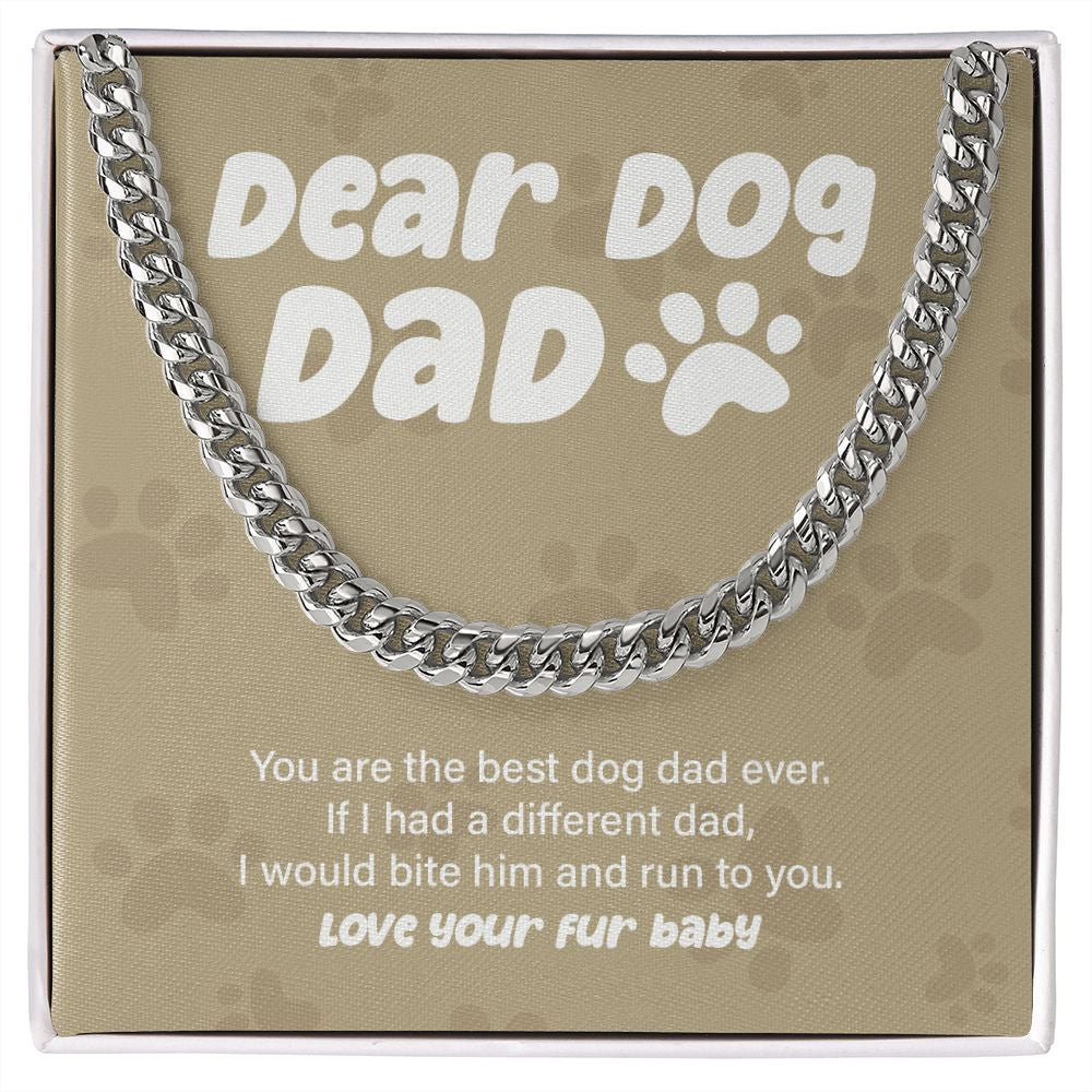 Run To You cuban link chain silver front