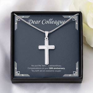 Extra In Extraordinary stainless steel cross yellow flower