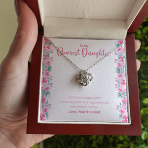 Born Before I Met Her love knot necklace luxury led box hand holding