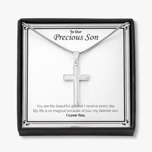 Load image into Gallery viewer, My Life Is So Magical stainless steel cross necklace front
