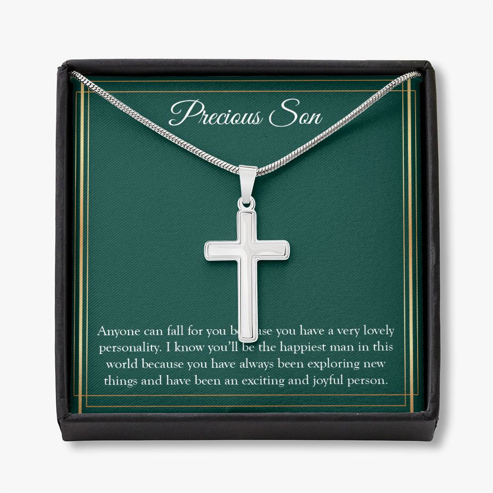 Very Lovely Personality stainless steel cross necklace front