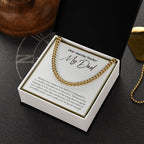 Behind Every Student cuban link chain gold box side view