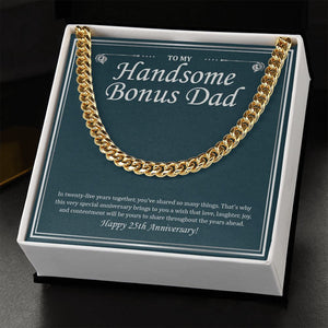 Contentment Will Be Yours cuban link chain gold standard box