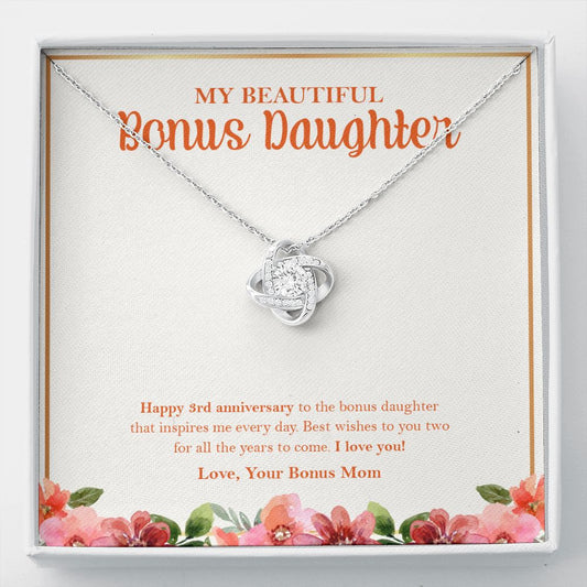 You Always Inspire Me love knot necklace front