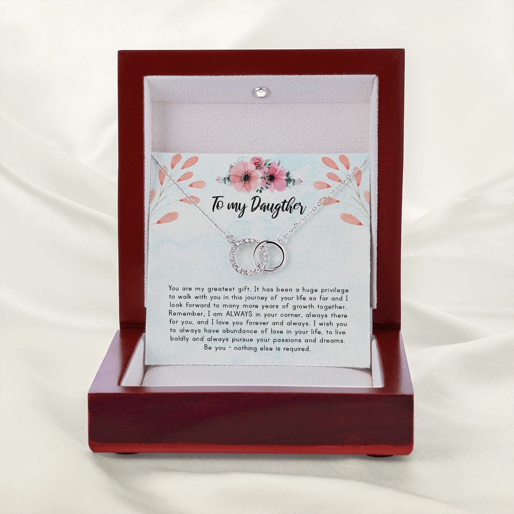 Abundance Of Love In Your Life double circle necklace premium led mahogany wood box