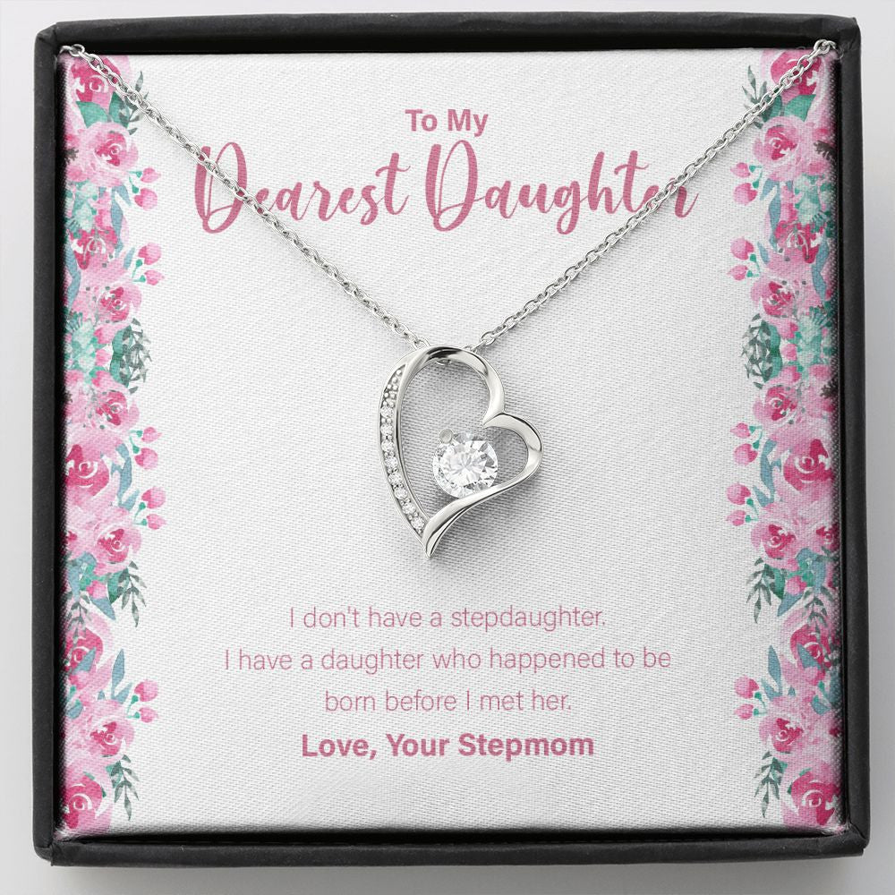 Born Before I Met Her forever love silver necklace front