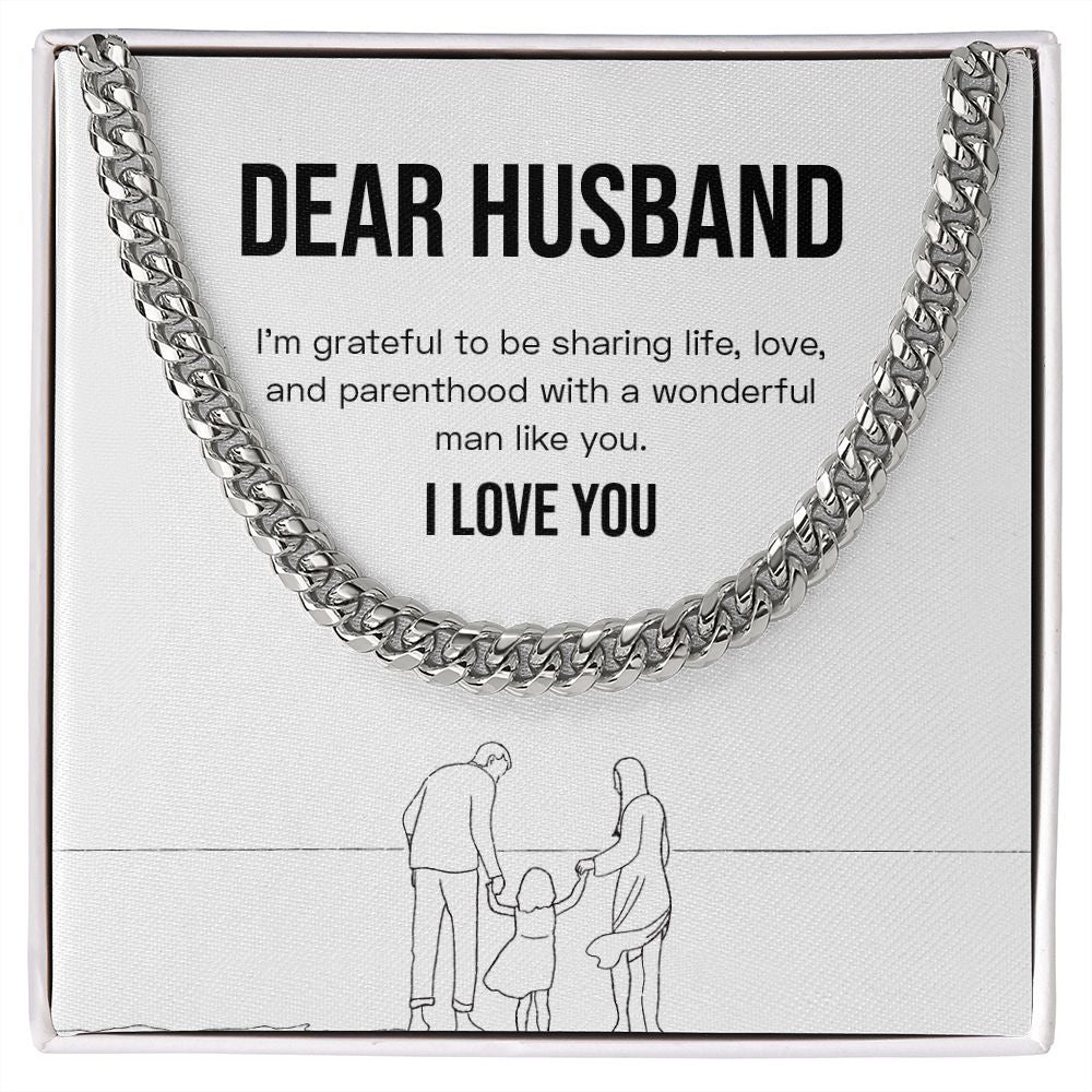 Wonderful Man like You cuban link chain silver front
