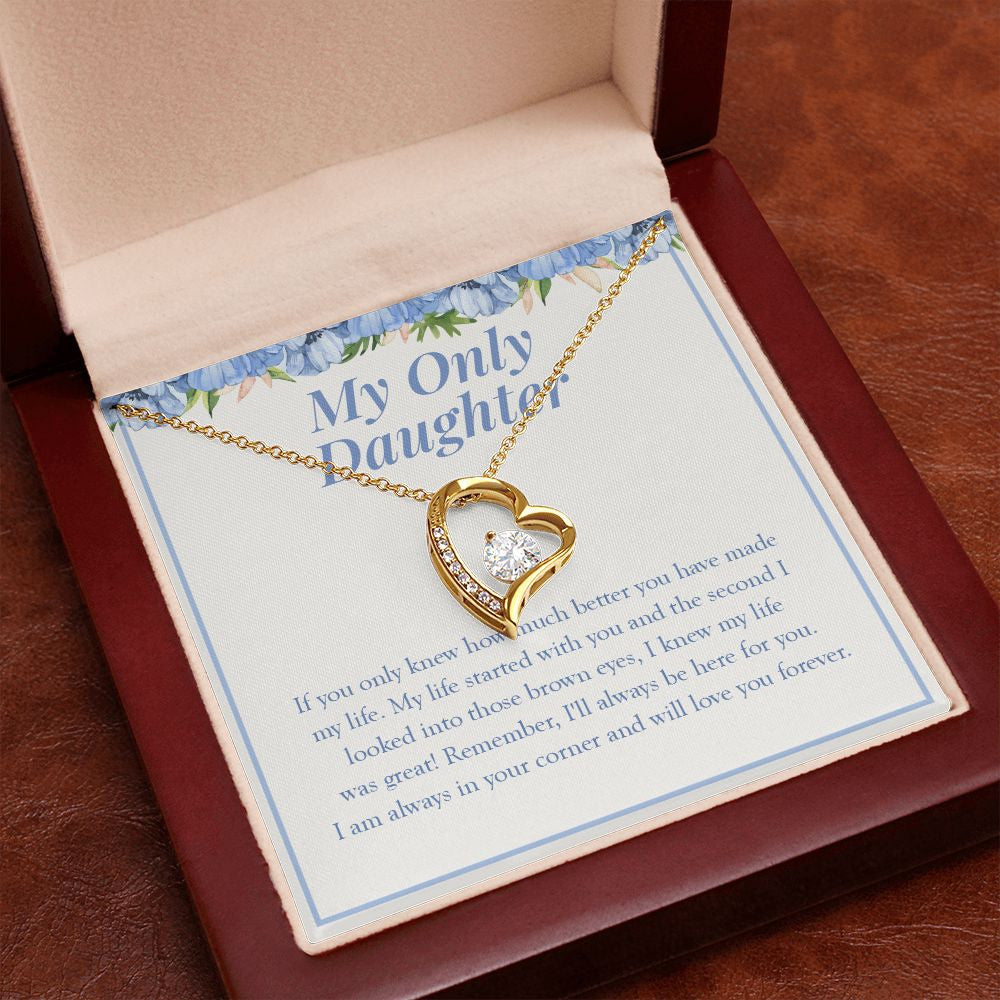 My Life Started With You forever love gold pendant premium led mahogany wood box