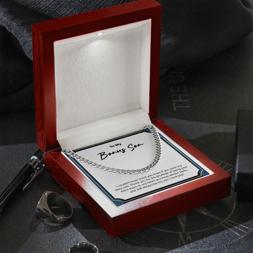 Privilege Of Being An Extra-Mom cuban link chain silver premium led mahogany wood box