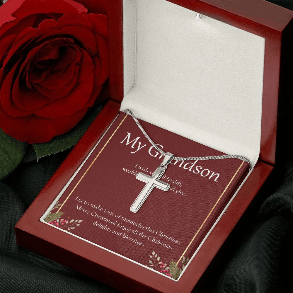 Tons Of Memories This Day stainless steel cross luxury led box rose