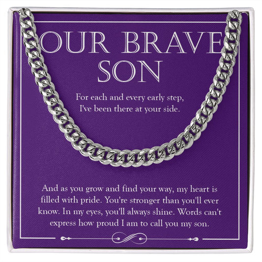 Always Shine On My Eyes cuban link chain silver front