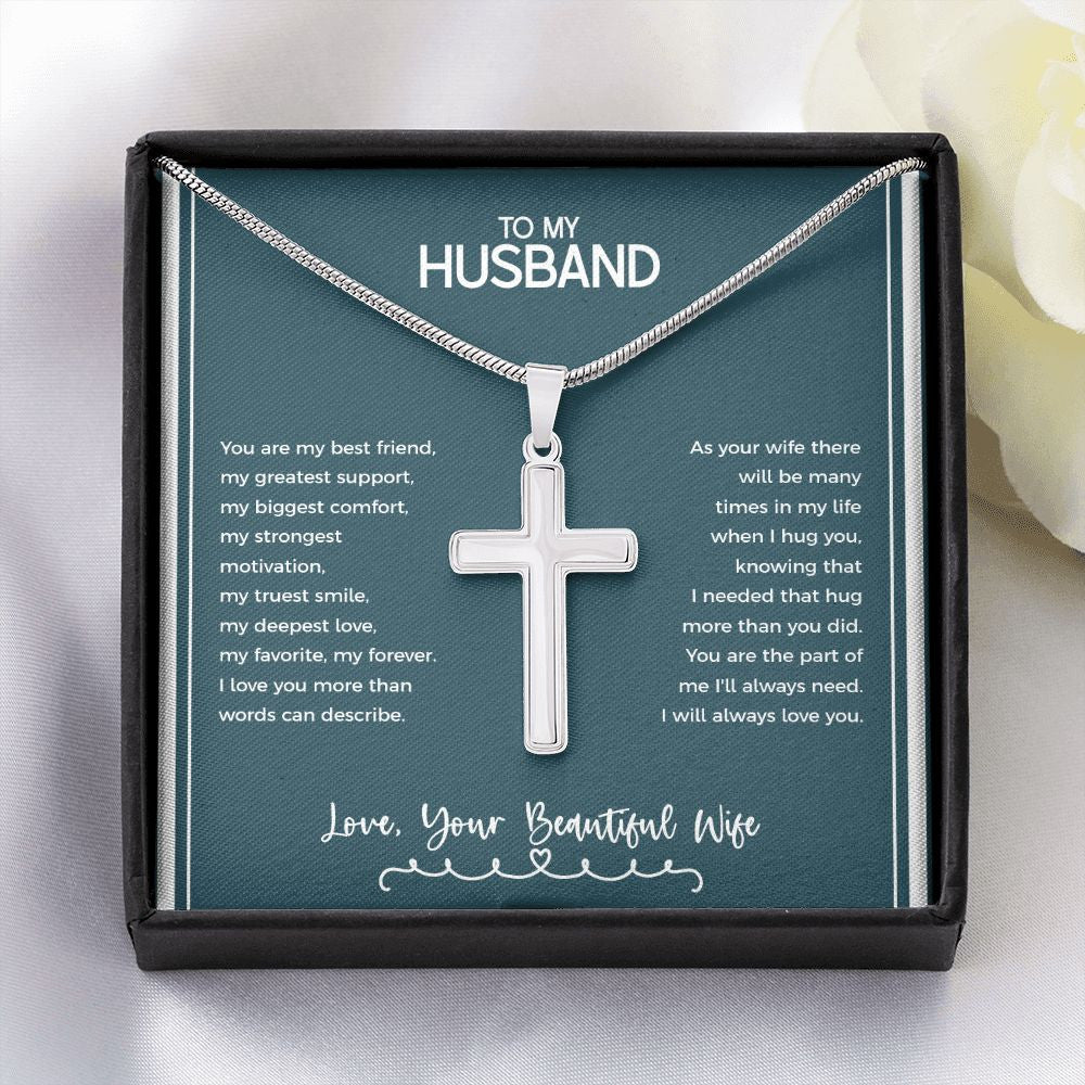 The Part Of Me I'll Always Need stainless steel cross yellow flower