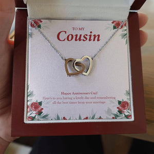 A Lovely Day interlocking heart necklace luxury led box hand holding