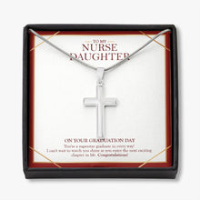 Load image into Gallery viewer, Exciting Chapter In Life stainless steel cross necklace front

