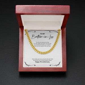 Together You Look Perfect cuban link chain gold mahogany box led