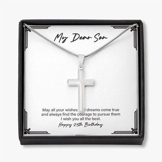 All The Best For You stainless steel cross necklace front