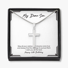 Load image into Gallery viewer, All The Best For You stainless steel cross necklace front
