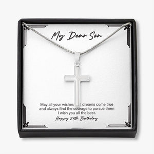 All The Best For You stainless steel cross necklace front