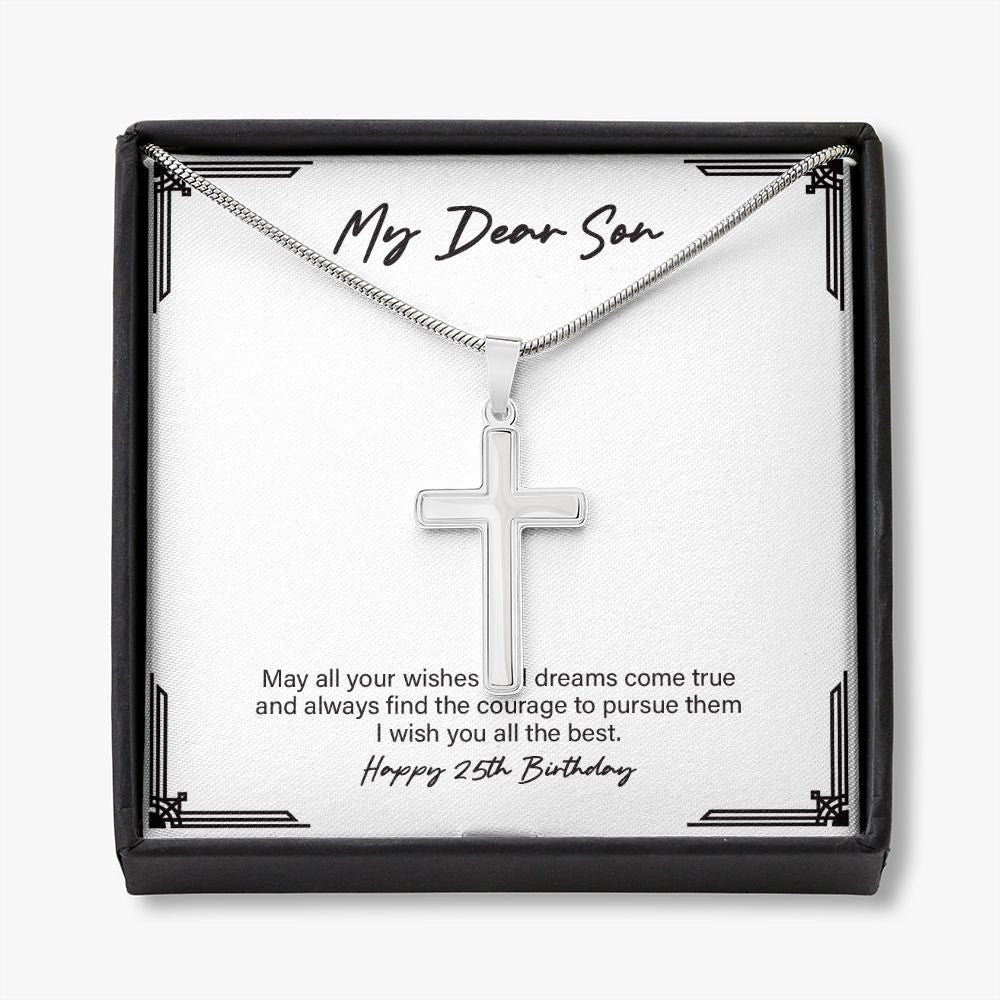 All The Best For You stainless steel cross necklace front