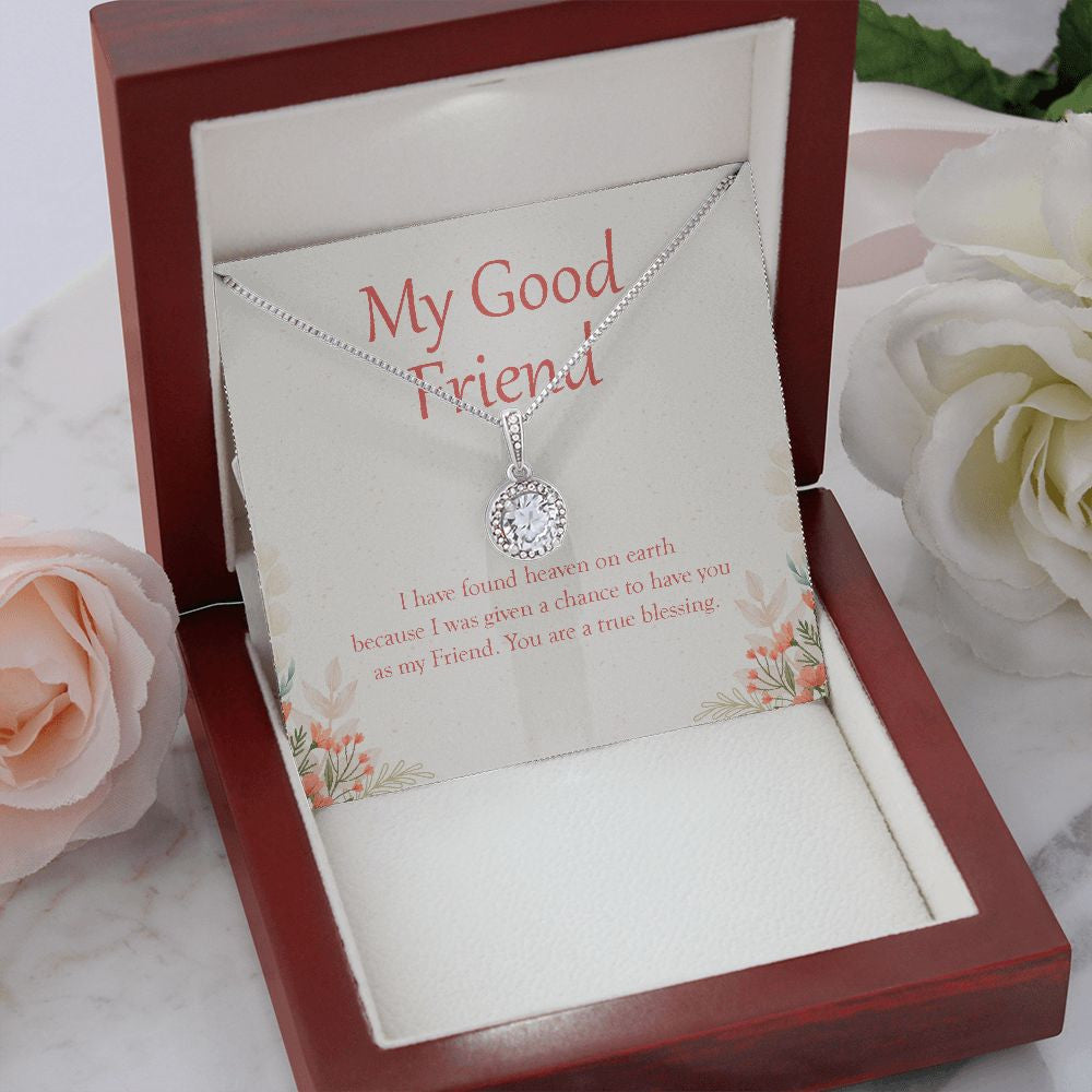 Heaven On Earth eternal hope necklace premium led mahogany wood box