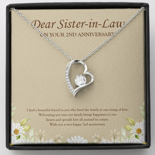 Binded By String Of Love forever love silver necklace front