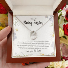 Load image into Gallery viewer, Believe in yourself horseshoe necklace luxury led box hand holding
