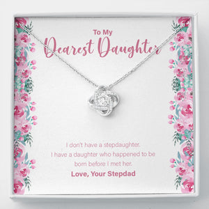 Born Before I Met Her love knot necklace front
