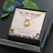 Load image into Gallery viewer, Celebrating With You forever love gold necklace front
