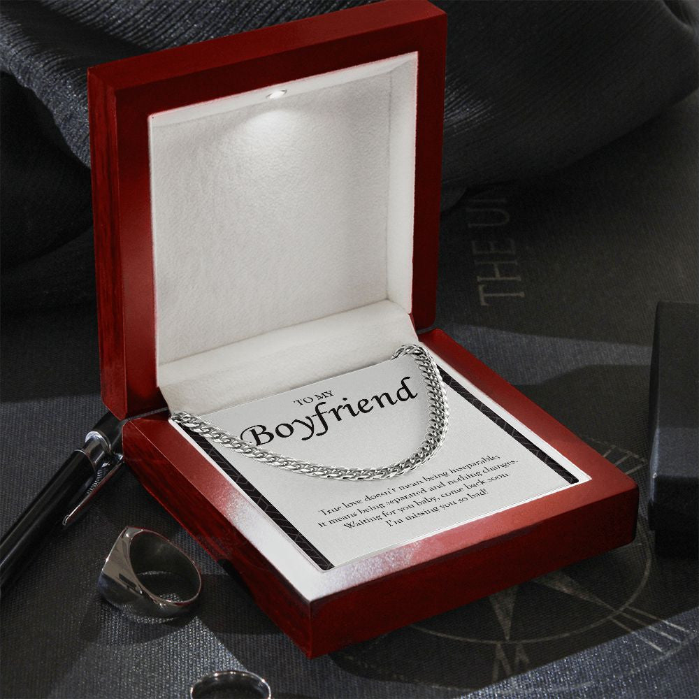 Doesn't Mean Being Inseparable cuban link chain silver premium led mahogany wood box