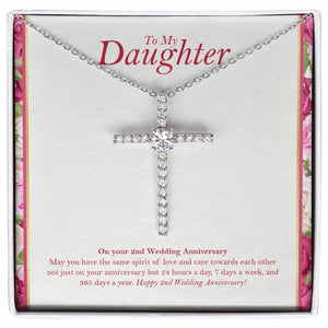 Love Towards Each Other cz cross necklace front