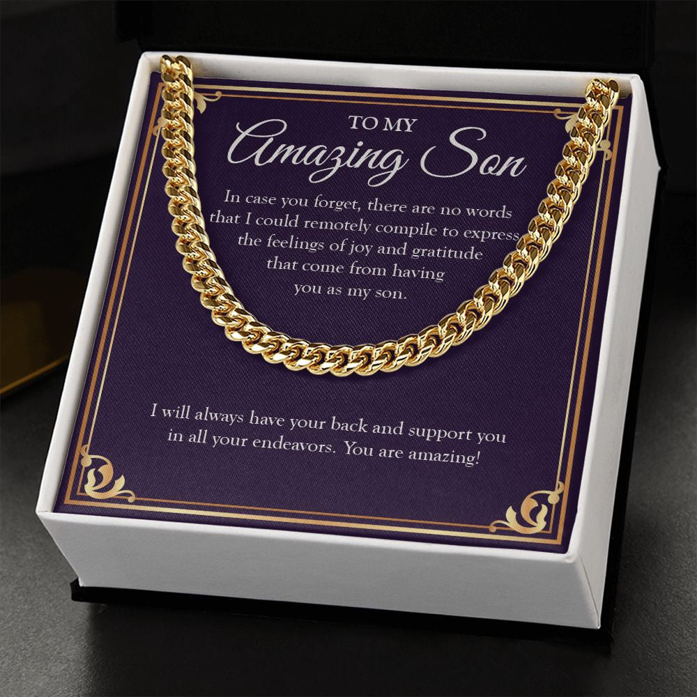 I Have Your Back cuban link chain gold standard box
