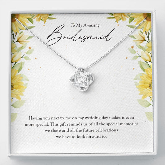 Special Memories love knot necklace front