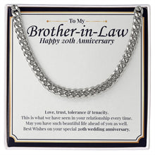 Load image into Gallery viewer, Love, Trust, Tolerance cuban link chain silver front
