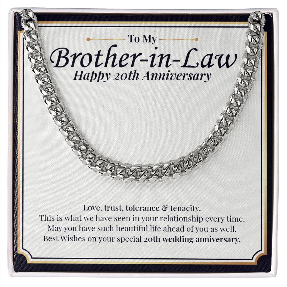 Love, Trust, Tolerance cuban link chain silver front