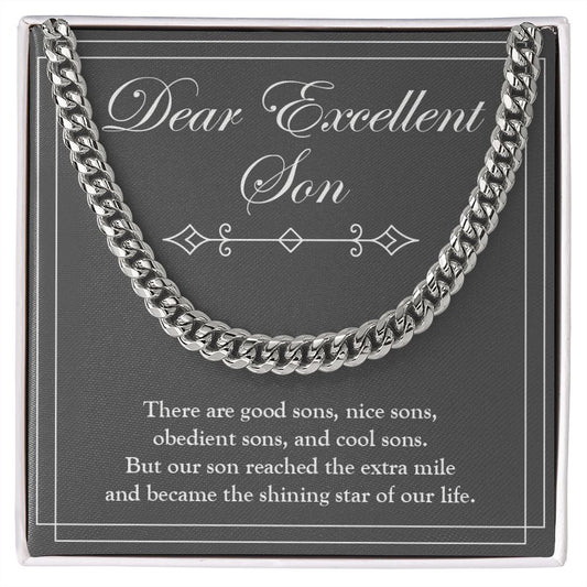 Shining Star Of Our Life cuban link chain silver front