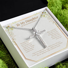Load image into Gallery viewer, Someone You&#39;ve Never Met cz cross pendant close up
