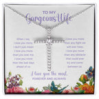 More Than the bad days cz cross necklace front