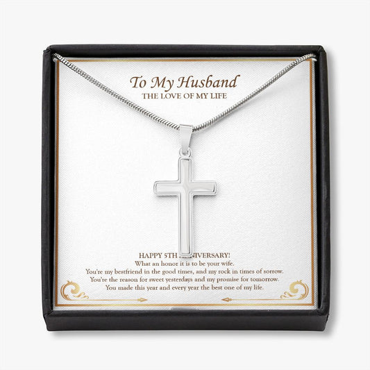 My Promise For Tomorrow stainless steel cross necklace front
