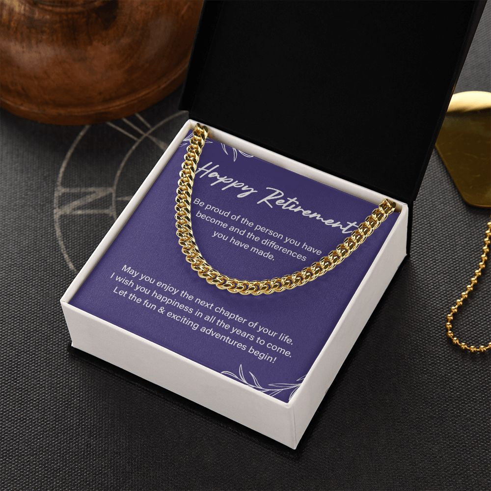 Next Chapter Of Your Life cuban link chain gold box side view