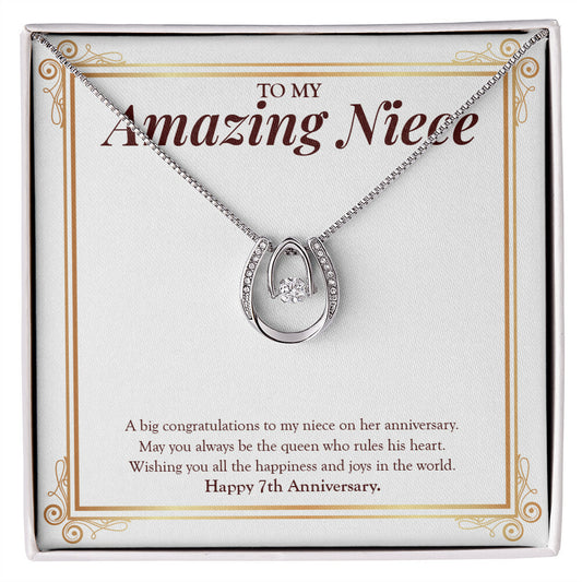 Rules His Heart horseshoe necklace front